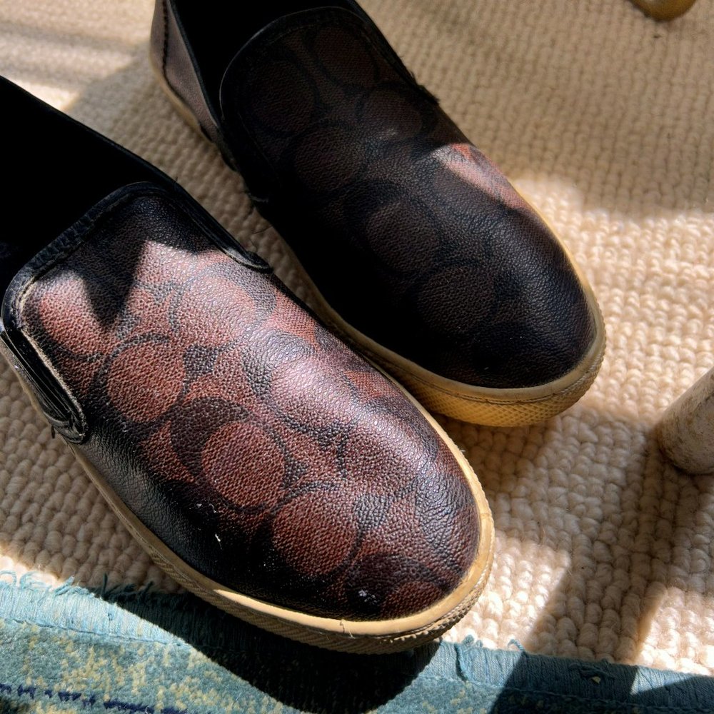 Authentic Coach Logo Slip-on Sneakers